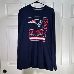 Nike Football New England Patriots Navy Blue Long Sleeve T-Shirt - Extra Large
